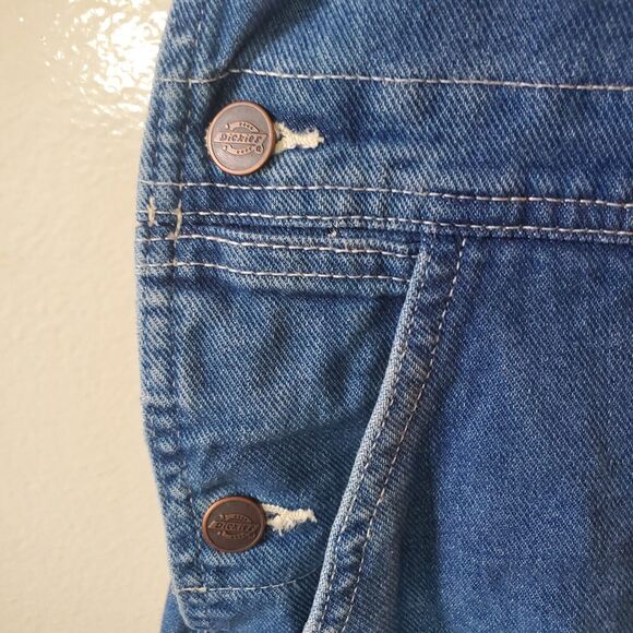 Dickies Bib Coveralls 34x30 Blue Denim Work Farm Carpenter Unisex Groover Rave - Picture 8 of 11